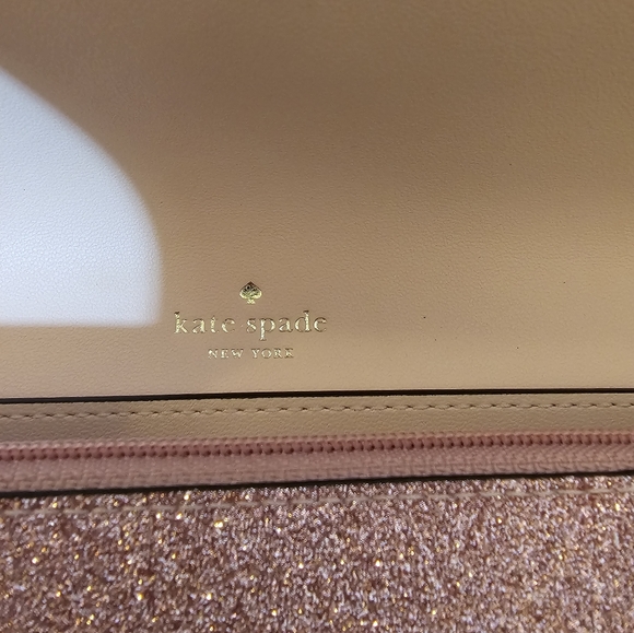 Kate spade EUC New York Bags Boxed Med Glitter Flap Phone Wristlet Wallet Pink - Picture 4 of 16